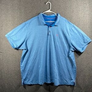 Tommy Bahama Shirt Mens 3XLB Blue Polo IslandZone Preppy Casual Short Sleeve